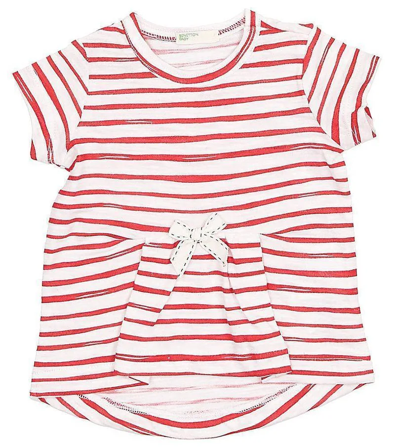 ΜΠΛΟΥΖΑ ΜΕ ΚΟΝΤΟ ΜΑΝΙΚΙ BENETTON BY THE SEA 1 BB ΡΙΓΕ ΛΕΥΚΟ/ΚΟΚΚΙΝΟ (68 CM)-(6-9 ΜΗΝΩΝ)