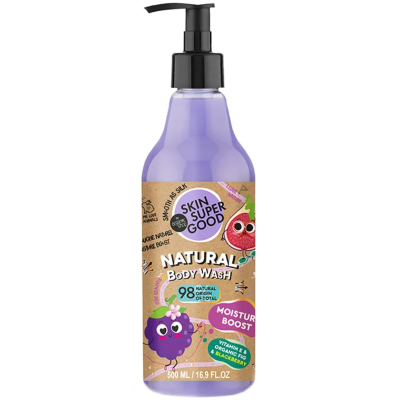 Organic Shop Natural Moisture Boost with Vitamin E & Organic Fig & BlackBerry Body Wash Ενυδατικό & Αναζωογονητικό Αφρόλουτρο με Αντλία 500ml