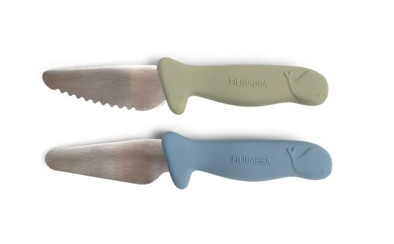Filibabba Beginner’s Cutting Knives 2 Pack Powder Blue & Green