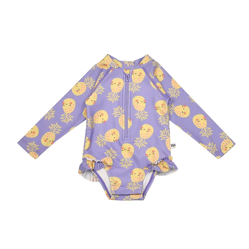 Ολόσωμο Μαγιό UV Με Μανίκια 3 Ετών Pineapple Zoocchini ZOO12602 (Μέγεθος: 3 Ετών) - Zoocchini - ZOO12602-3T