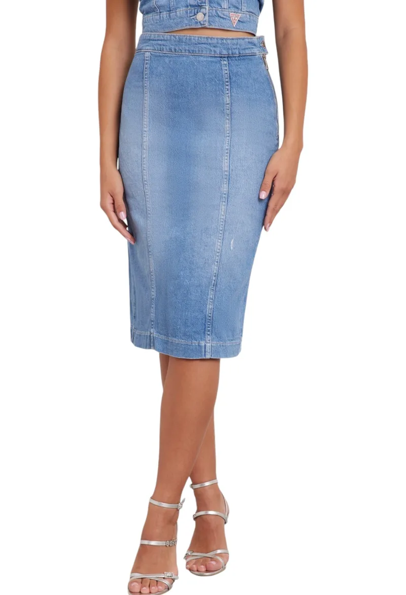 Φούστα Guess Emma Longuette W4YD45D5DD5-OTSI-ON THE SIDE Γυναικείο