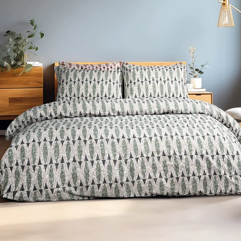 Παπλωματοθήκη Υπέρδιπλη Σετ 230x250 Beauty Home Cocoa 12183 Olive 230x250