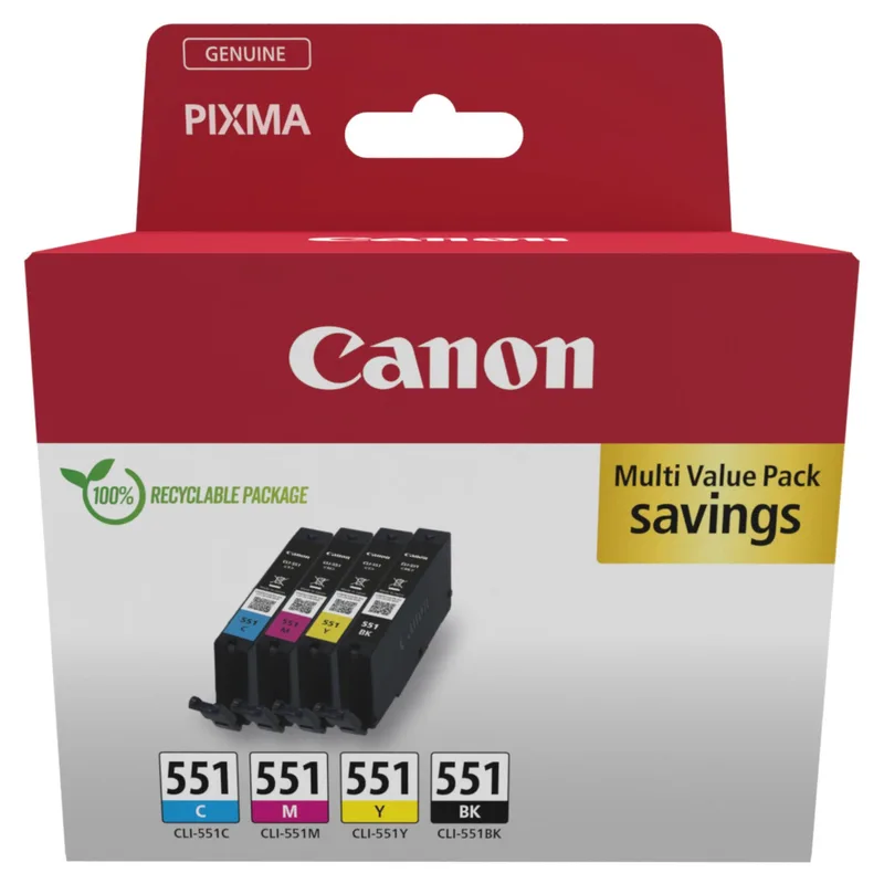 Canon CLI-551 C/M/Y/BK Multipack – Έγχρωμα μελάνια εκτύπωσης