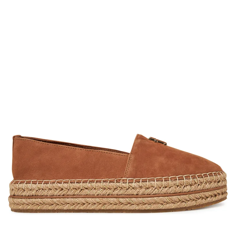 Εσπαντρίγιες Tommy Hilfiger Suede Platform Espadrille FW0FW08586 Καφέ