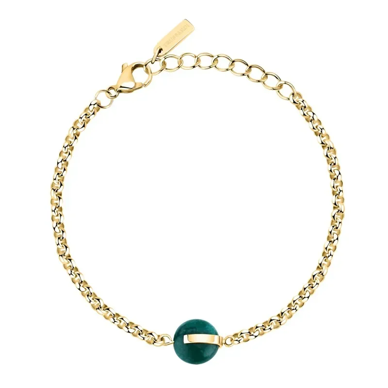 Γυναικείο βραχιόλι Trussardi With Agate T-Round Χρυσό Stainless Steel TJAYF08 TJAYF08 Ατσάλι