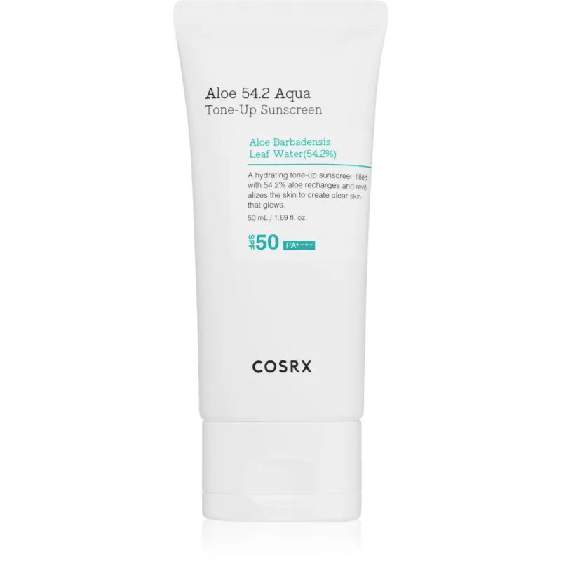 Cosrx Aloe 54.2 Aqua Tone-Up Sunscreen Προστατευτικό υγρό προσώπου με χρώμα SPF 50+ 50 ml