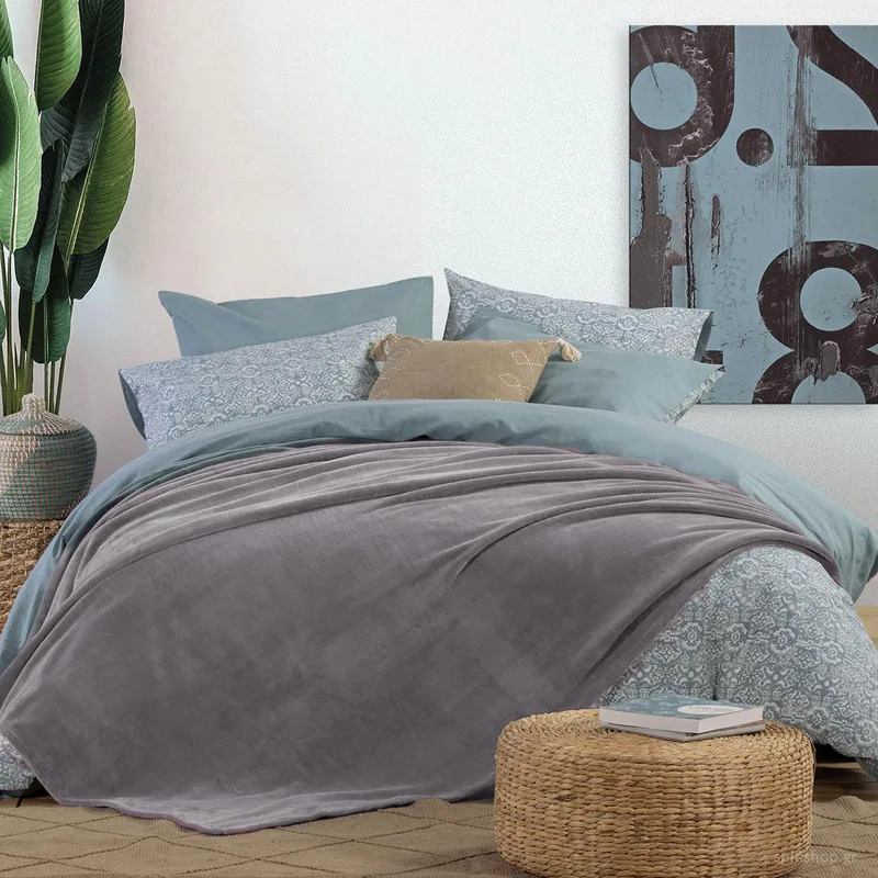 Κουβέρτα Fleece Μονή (160x220) Nef-Nef Homeware Cosy L.Grey