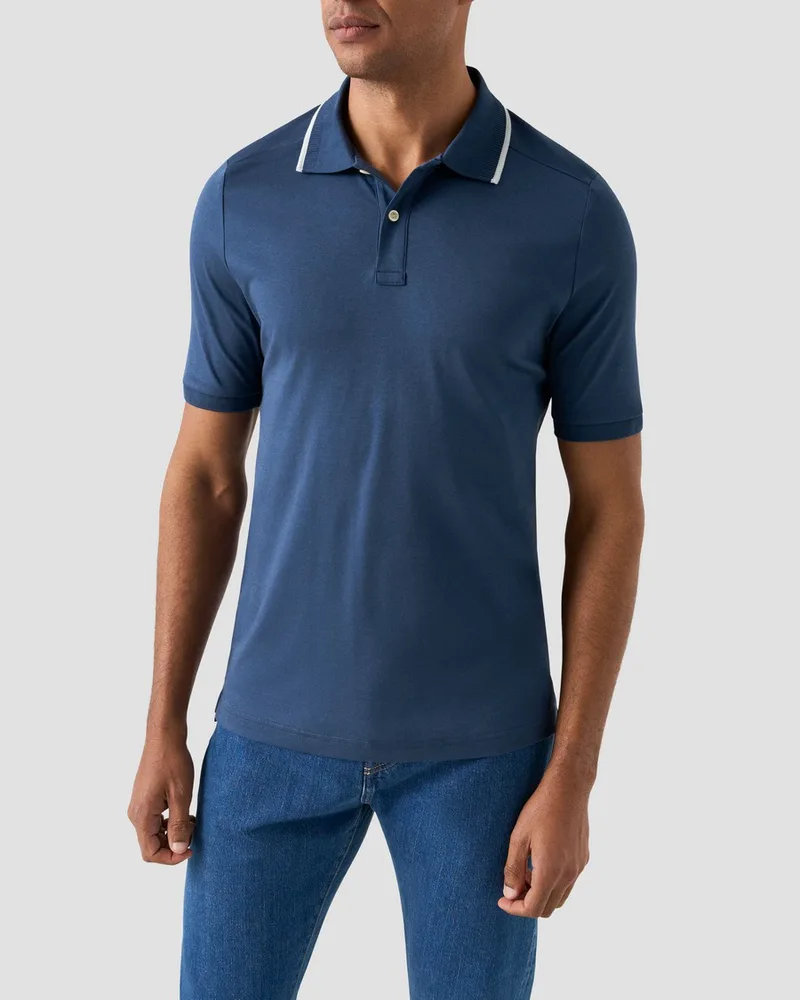 Eton Ανδρικό Polo Regular Fit Βαμβακερό με Διακριτικές Ρίγες στον Γιακά