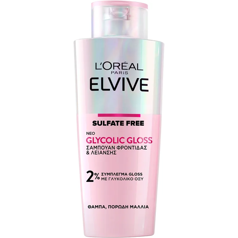 L'Oreal Paris Elvive Glycolic Gloss Shampoo Σαμπουάν για Λάμψη & Λείανση των Μαλλιών με Γλυκολικό Οξύ 200ml