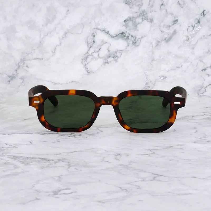 BROOK Tinted Sunglasses | Matt Tortoise | Green Shades | Explicit Poets Sunglasses