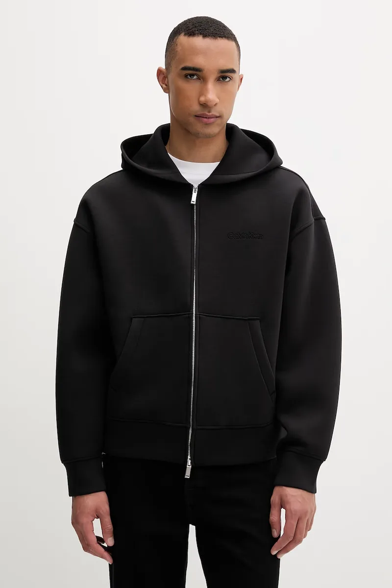 Calvin Klein μπλούζα με κουκούλα και κουμπιά ανδρική