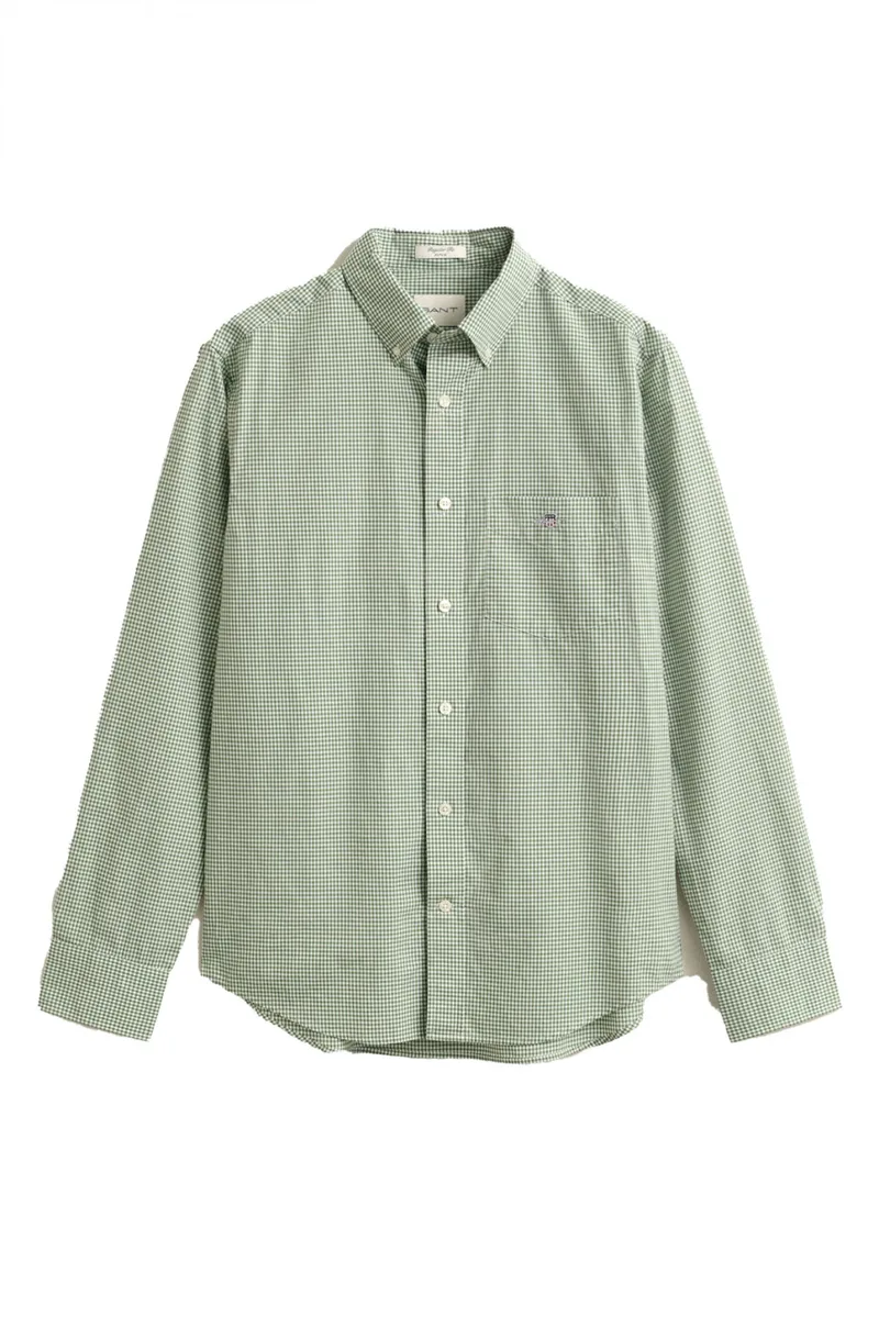 GANT ΠΟΥΚΑΜΙΣΟ ΜΜ 354 DARK MILITARY GREEN ΚΑΡΟ ΦΥΣΤΙΚΙ