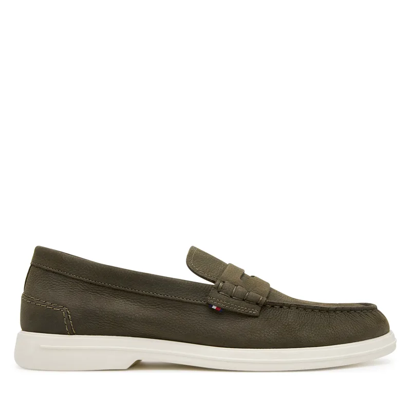 Μοκασίνια Tommy Hilfiger Nubuck P Loafer FM0FM05350 Χακί
