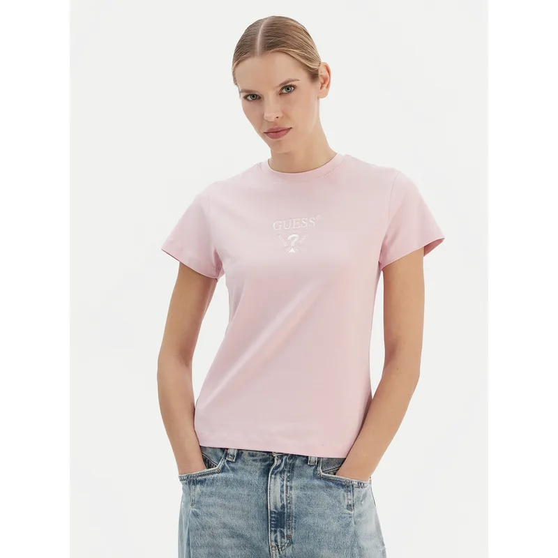 Guess T-Shirt V4YI21 KCDH1 Ροζ Regular Fit