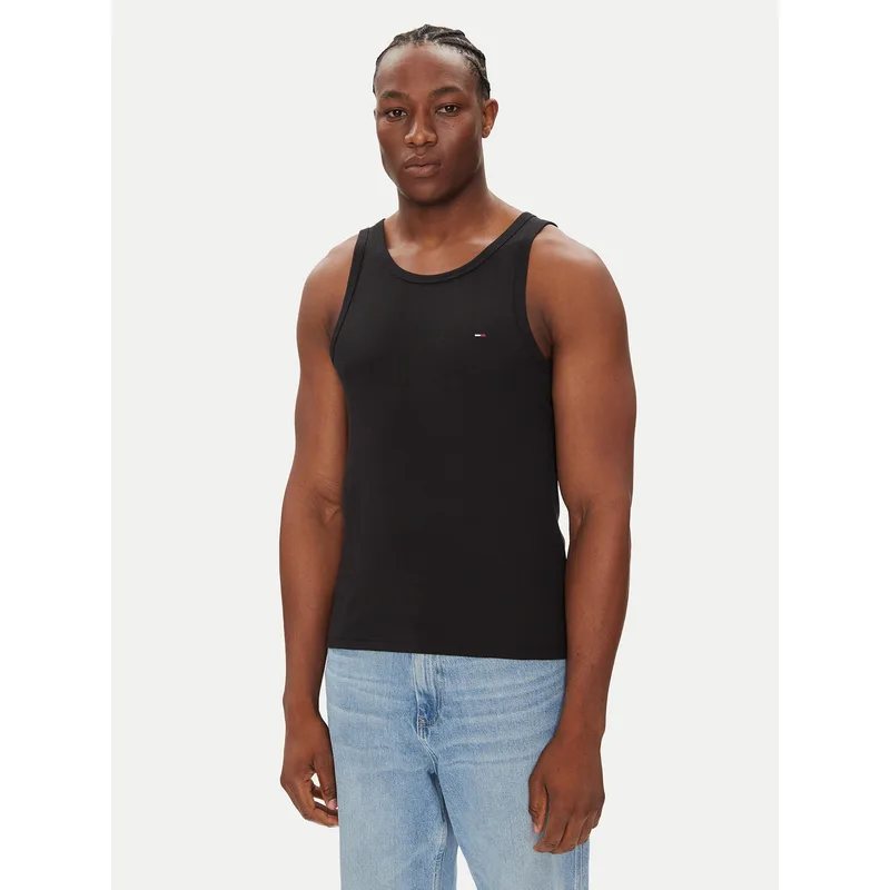 Tommy Jeans Tank top Classic Flag DM0DM21927 Μαύρο Slim Fit
