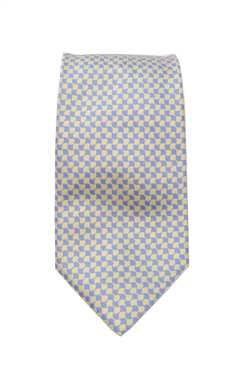 GIORGIO ARMANI ΓΡΑΒΑΤΑ 9,5CM ΣΧΕΔΙΑΣΤΗ ΚΙΤΡΙΝΟ-ΣΙΕΛ