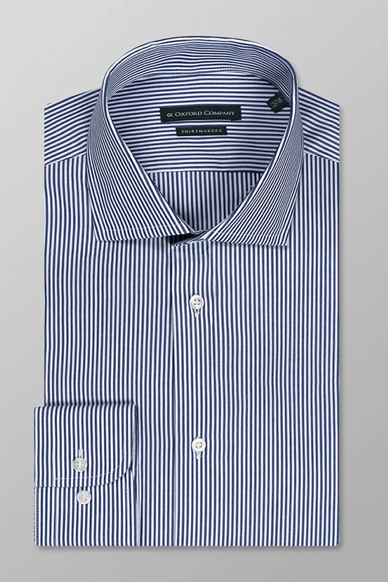Oxford Company ανδρικό πουκάμισο club με ριγέ σχέδιο Regular Fit "Classic" - M220NRS20.01 Λευκό - Μπλε