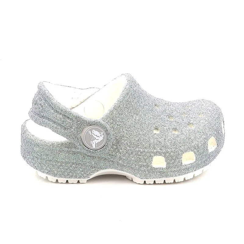 Παιδικό Σαμπό για Κορίτσι Crocs Classic Iridescent Glitter Clog C Ανατομικό Χρώματος Ασημί 210985-100