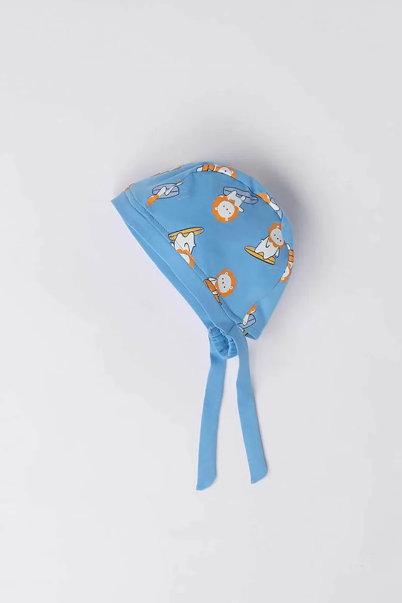 iDO βρεφικό καπέλο με all-over lion print - 4.8916/00 Μπλε Ανοιχτό