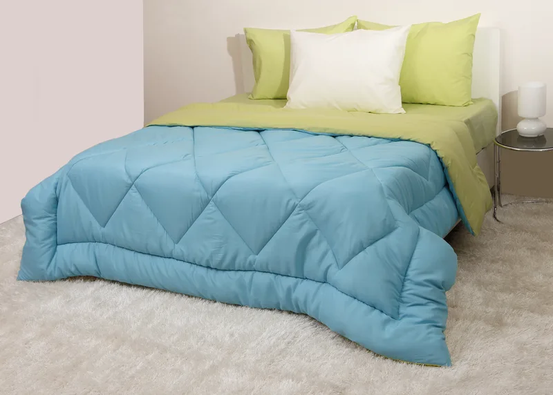 Πάπλωμα Δίχρωμο Υπέρδιπλο 220x240 Microfiber Τουρκουάζ/Πράσινο