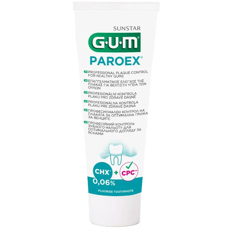 Gum Paroex CHX 0.06% & CPC Plaque & Gums Toothpaste Οδοντόκρεμα για Υγιή Ούλα & Άμεση Δράση Κατά της Πλάκας 75ml