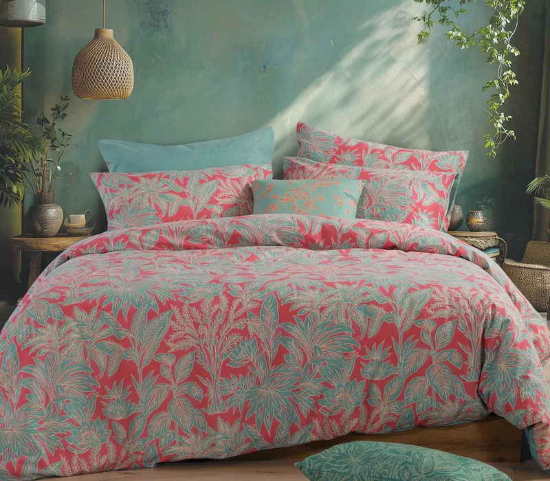 Σετ Σεντόνια Μονά 3 Τεμαχίων Nef-Nef Charisma Green/Coral 170x270