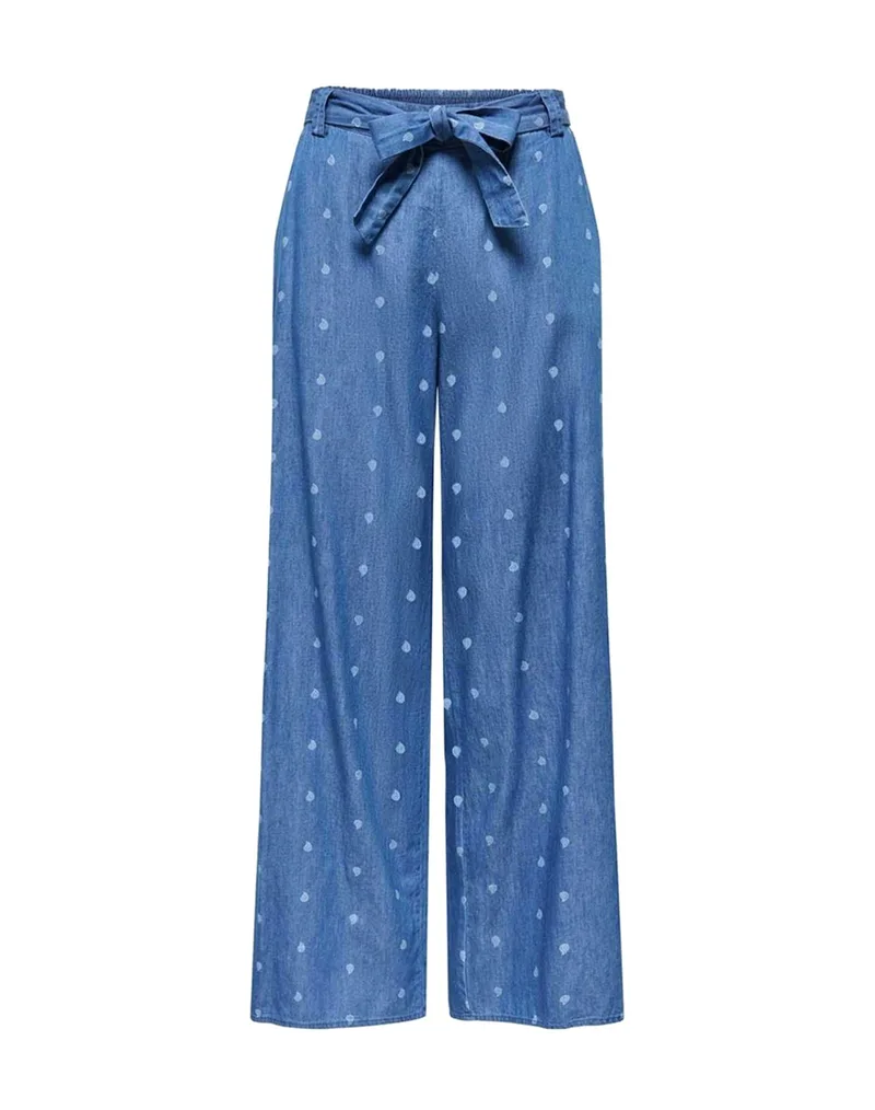 ONLY ONLNOVA AZURE PALAZ PANT WVN 15370331-Medium Blue DenimPaisley JeanBlue