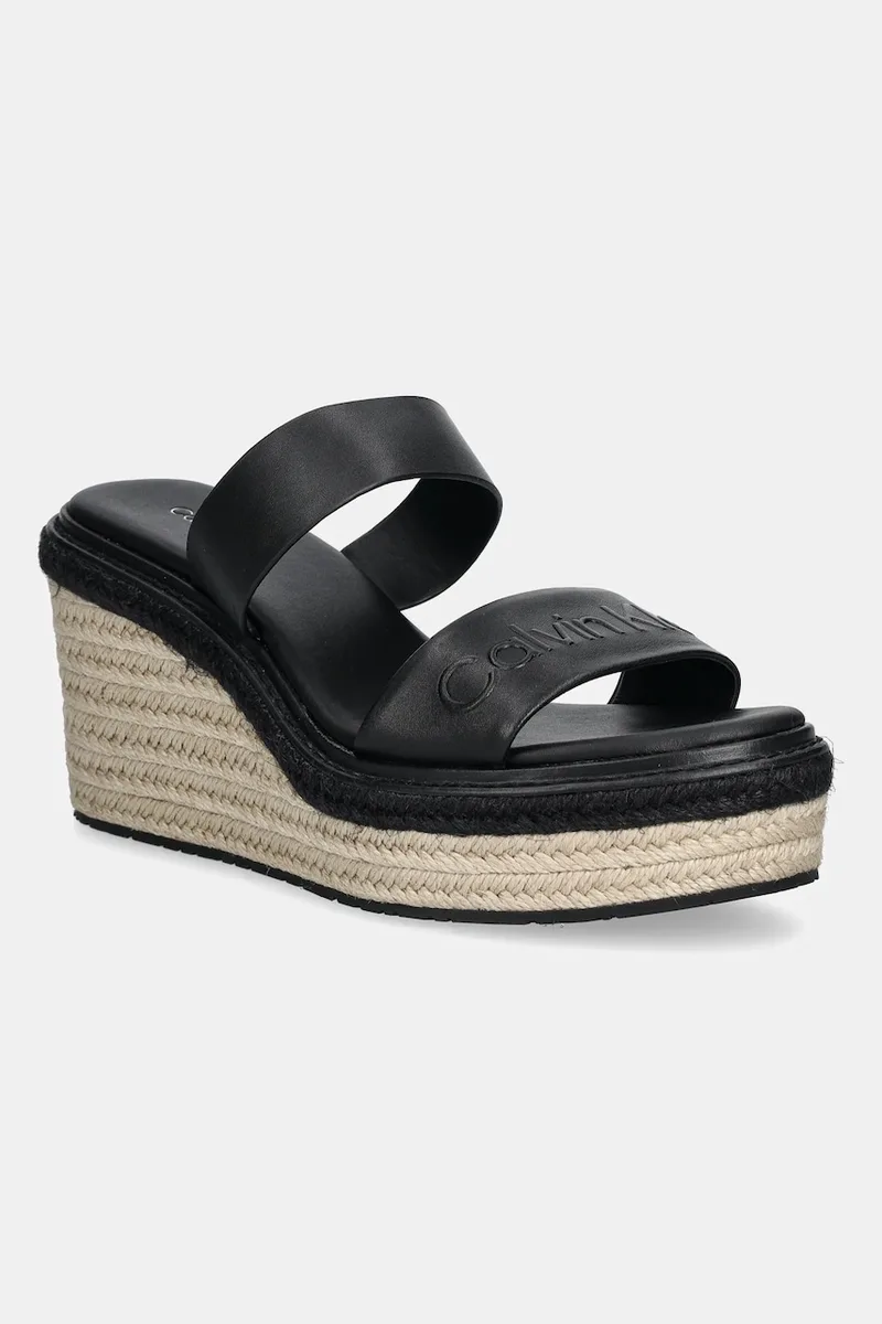 Δερμάτινες παντόφλες Calvin Klein WEDGE SANDAL 50 - HE