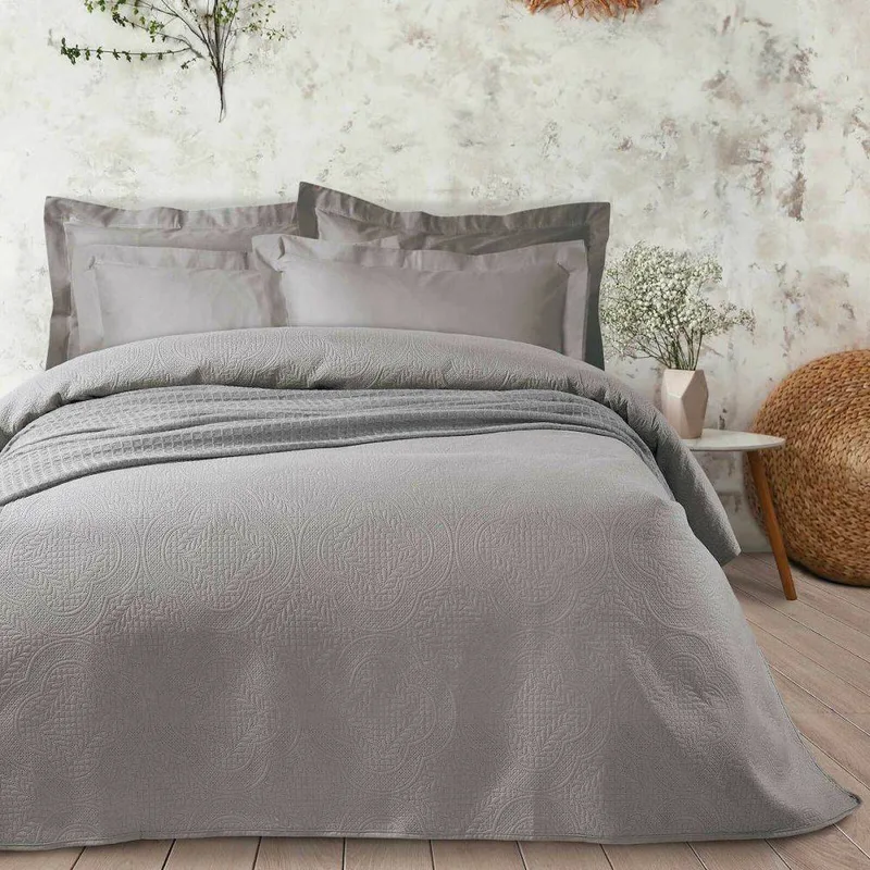 ΚΟΥΒΕΡΛΙ ΥΠΕΡΔΙΠΛΟ DAS HOME HAPPY 9565 ΓΚΡΙ 220X240CM