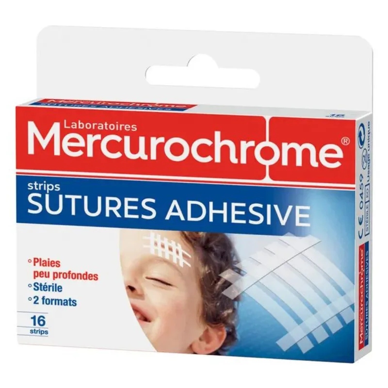 Mercurochrome Adhesive Suture Plasters X16