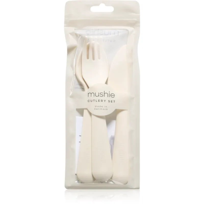 Mushie Cutlery μαχαιροπίρουνο για παιδιά 3y+ Ivory 3 τμχ