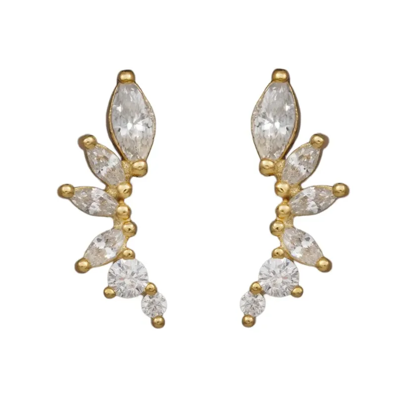 Καρφωτά σκουλαρίκια 925 με πέτρες marquise 053918 053918 Ασήμι