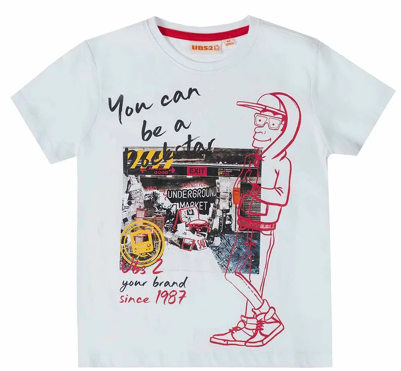 T-SHIRT UBS2 E219364-999 ΛΕΥΚΟ (12 ΕΤΩΝ)-(152 CM)