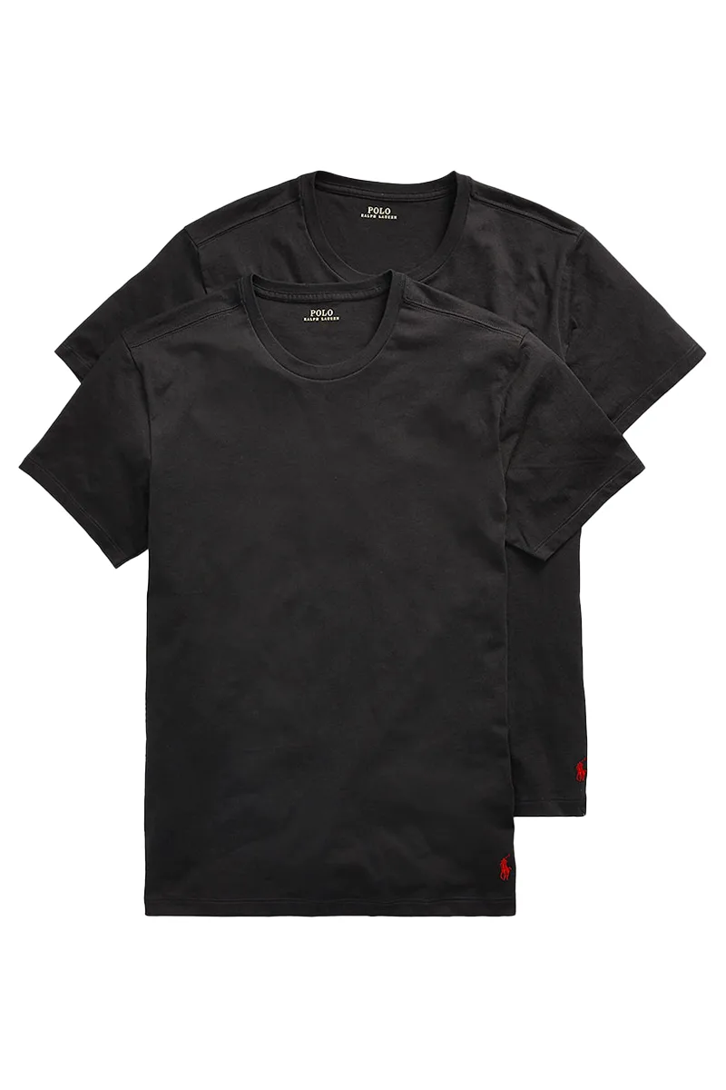 ΑΝΔΡΙΚΟ T-SHIRT CLASSIC 2-PACK CREW POLO RALPH LAUREN ΚΑΝΟΝΙΚΗ ΓΡΑΜΜΗ ΜΑΥΡΟ