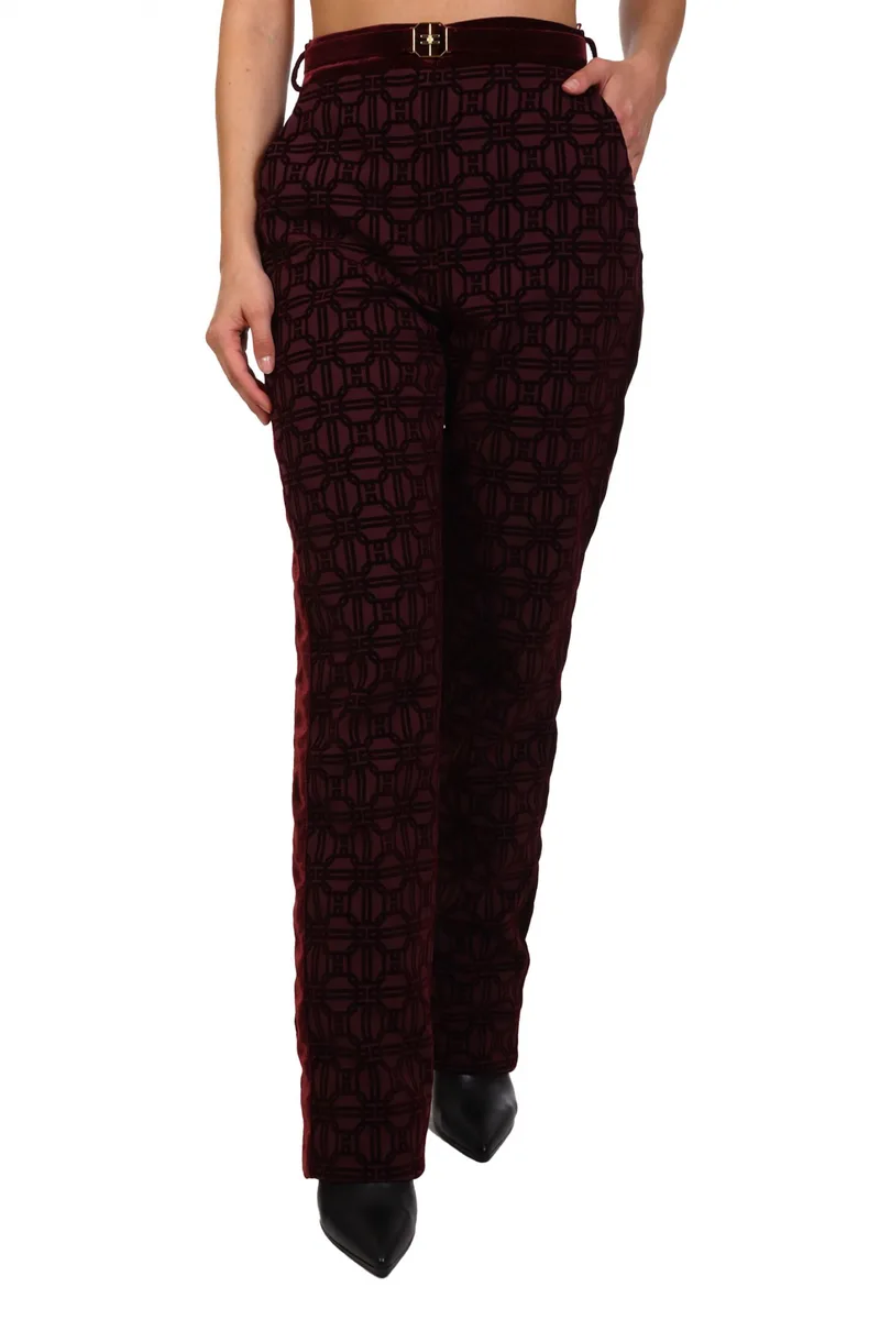 ELISABETTA FRANCHI ΠΑΝΤΕΛΟΝΙ REGULAR FIT ΑΝΑΓΛΥΦΟ ΣΧΕΔΙΟ ΜΠΟΡΝΤΩ