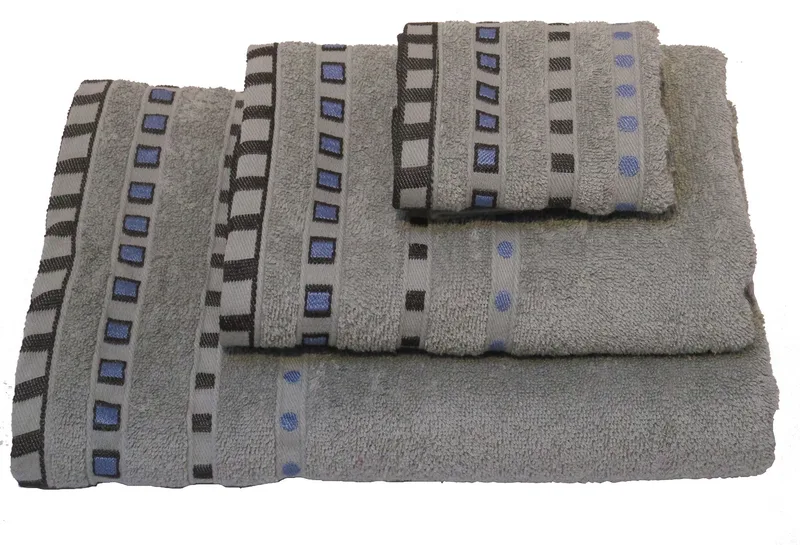 Πετσέτα Μπάνιου ΚΟΜΒΟΣ Πεννιέ 450 Πουά Grey 70x140