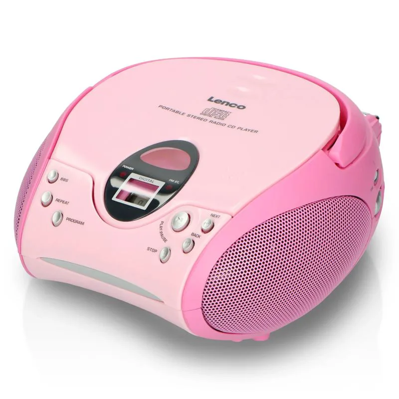 Lenco SCD-24 Ροζ CD Player with AM/FM Radio and USB Playback