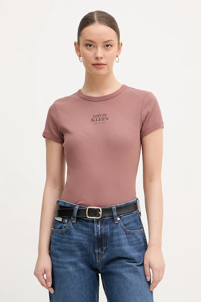Calvin Klein Jeans T-shirt γυναικείο βαμβάκι με ελαστάν