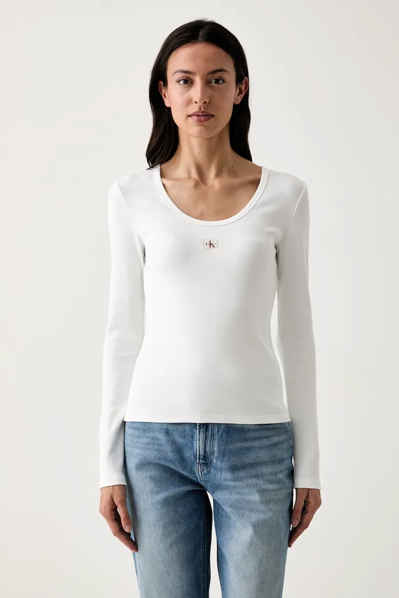 Calvin Klein Jeans μακρυμάνικο γυναικείο βαμβακερό με ελαστάν