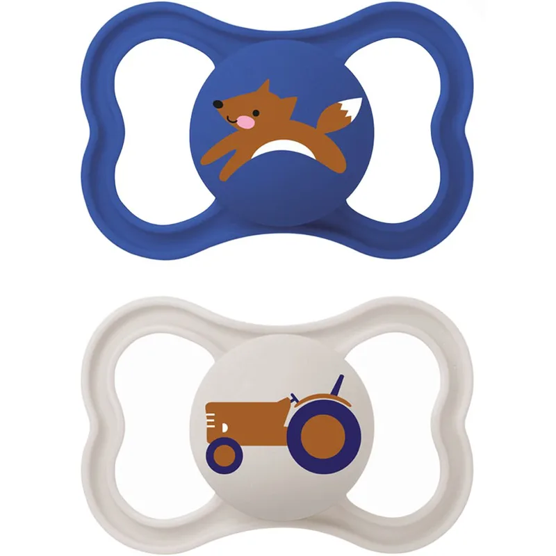 Mam Supreme Silicone Soother 16m+ Ορθοδοντική Πιπίλα Σιλικόνης που Υποστηρίζει την Υγιή Οδοντική Ανάπτυξη, 2 Τεμάχια, Κωδ 295SBc - Μπλε Σκούρο / Γκρι