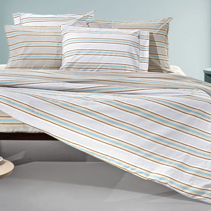 Σεντόνια King Size (Σετ) 270X265 Guy Laroche Pinstripe Natural Χωρίς Λάστιχο (270x265)