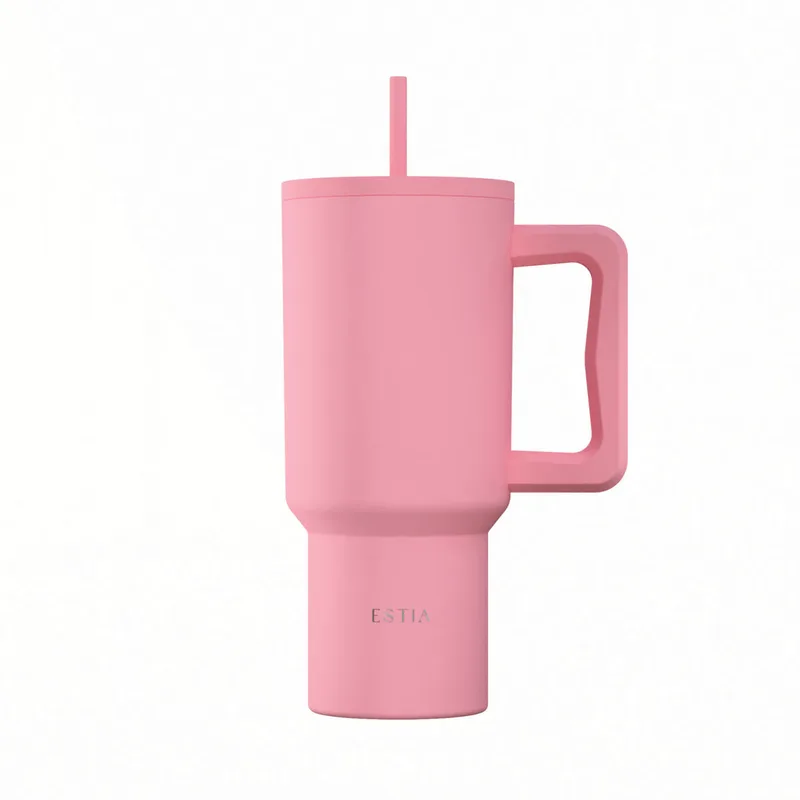 Θερμός Ανοξείδωτος Straw Tumbler XL 14,5x10x22,8εκ.-900ml Rose Save The Aegean Estia 01-41526 (Υλικό: Ανοξείδωτο) - estia - 01-41526