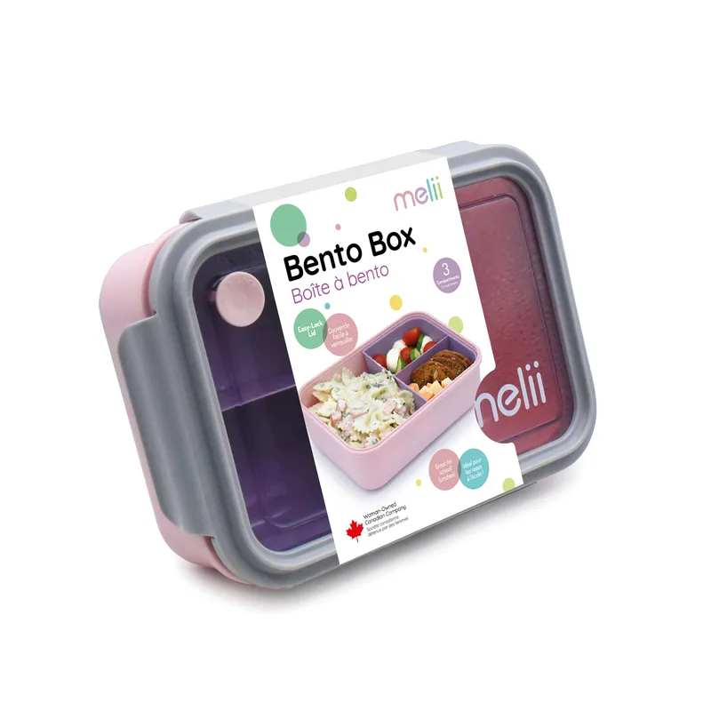 Φαγητοδοχείο Με Έως 3 Χωρίσματα Bento Ροζ-Purple 1250ml Melii MEL21900 (Χρώμα: Ροζ) - Melii - MEL21900