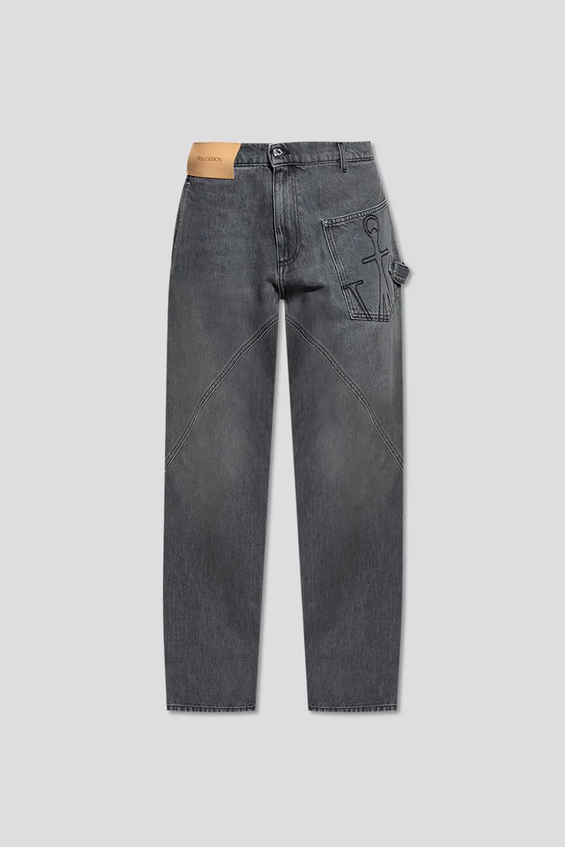 JWANDERSON Ανδρικό Γκρι Twisted Workwear Jeans