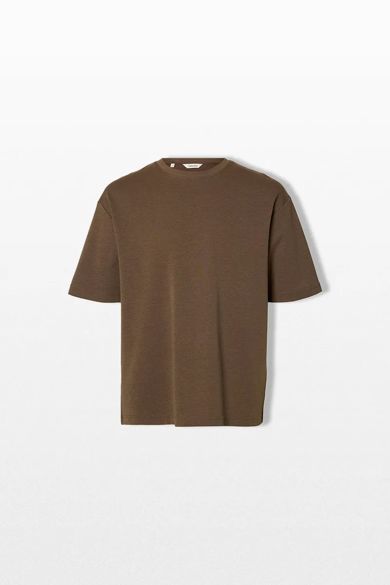 SELECTED HOMME Ανδρικό Καφέ Loose Fit T-Shirt
