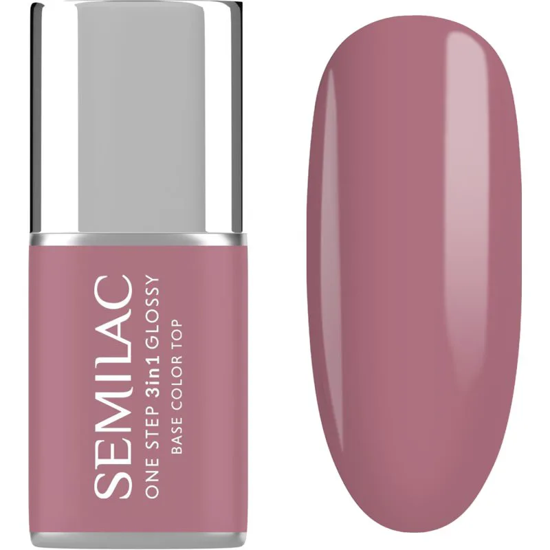 Semilac One Step 3in1 Glossy τζελ βερνίκι νυχιών απόχρωση 201 Earth Ροζ 7 ml