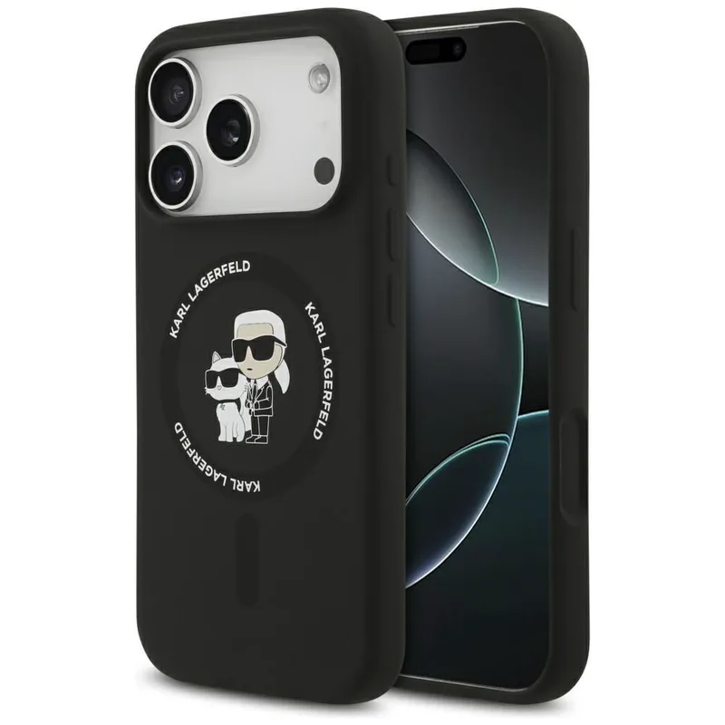 Θήκη Karl Lagerfeld Liquid Silicone Karl & Choupette MagSafe Black iPhone 17 Pro Max
