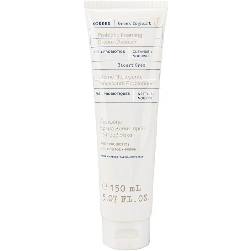 Korres Greek Yoghurt Probiotic Foaming Cream Cleanser Αφρώδης Κρέμα Καθαρισμού & Θρέψης Προσώπου με Προβιοτικά 150ml