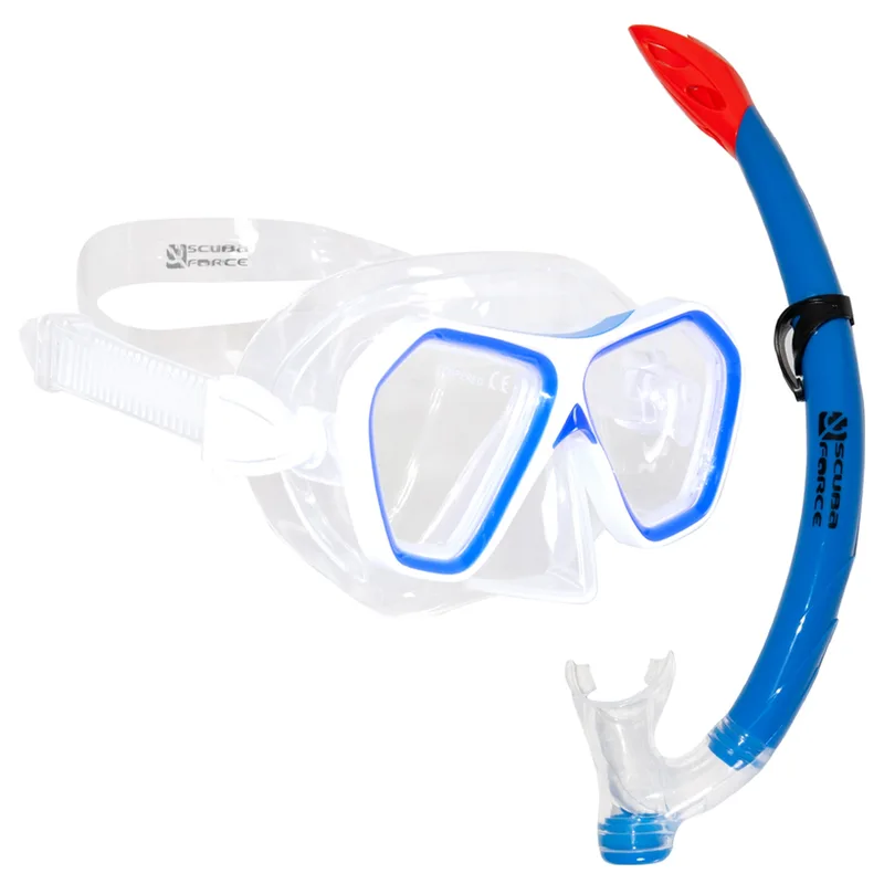 Σετ Μάσκα & Αναπνευστήρας Scuba Force Σιλικόνης Nevis Διάφανο/Κόκκινο 61523