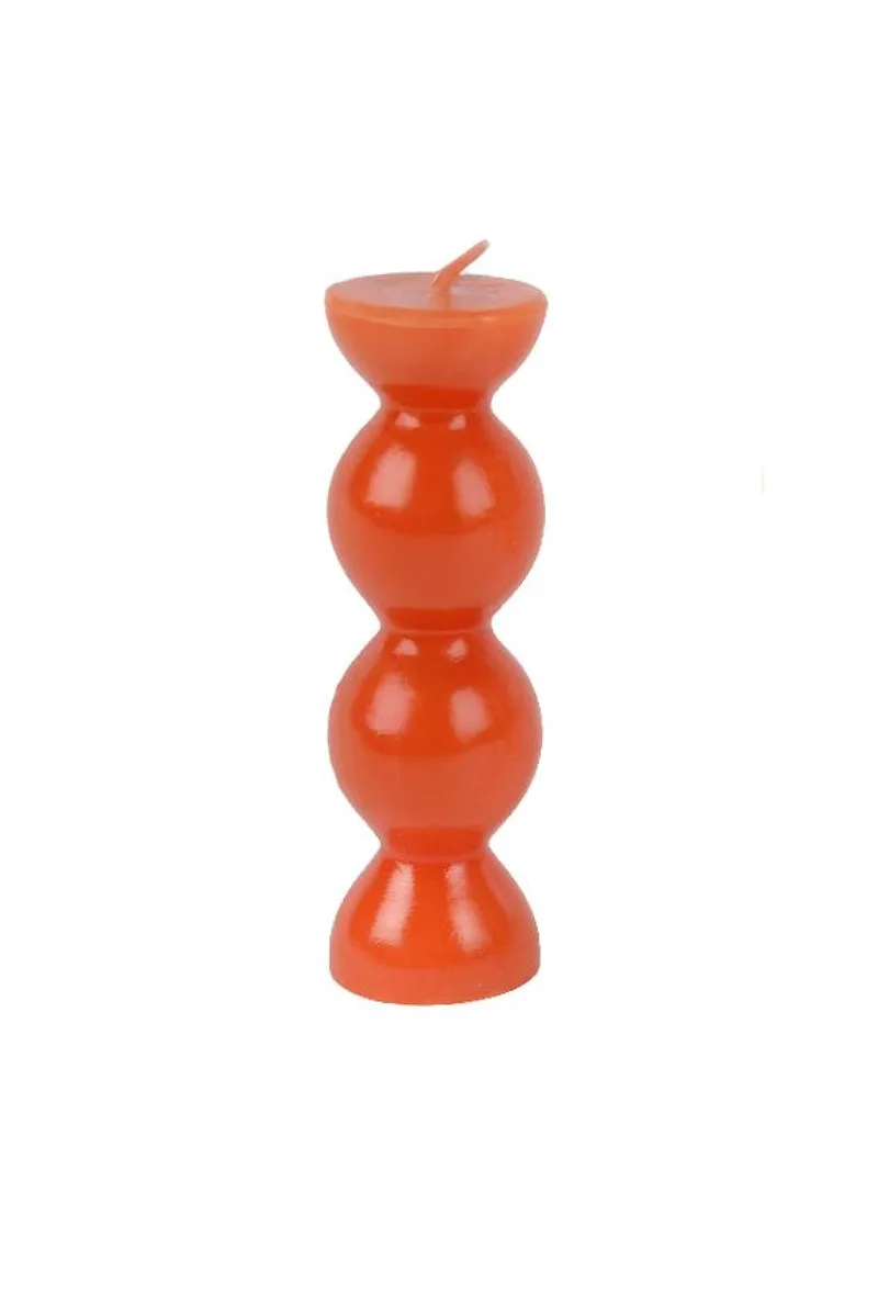 Κερι Μονοχρωμο Με Κυματιστο Σχεδιο 13.5Cm 4.2x4.2x13.5cm Κόκκινο Kaeming